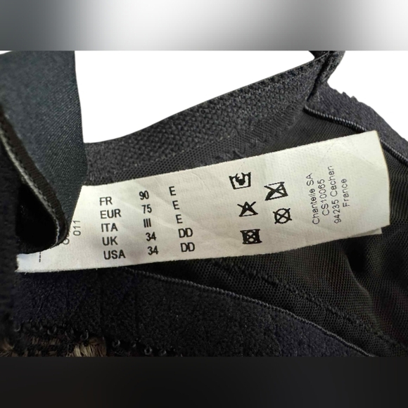 Chantelle NWT Black Lace Bra 34DD - Picture 5 of 5